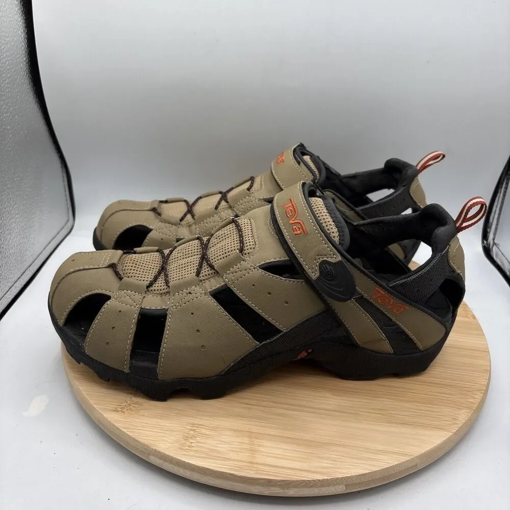 Teva Deacon Fisherman Sandals Mens 12 Khaki Sport Water Hiking ShocPad 6968
